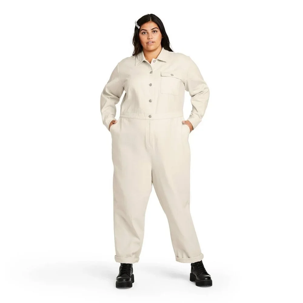Sandy Liang x Target Cream Long Sleeve Jumpsuit Size 12 - Picture 1 of 1